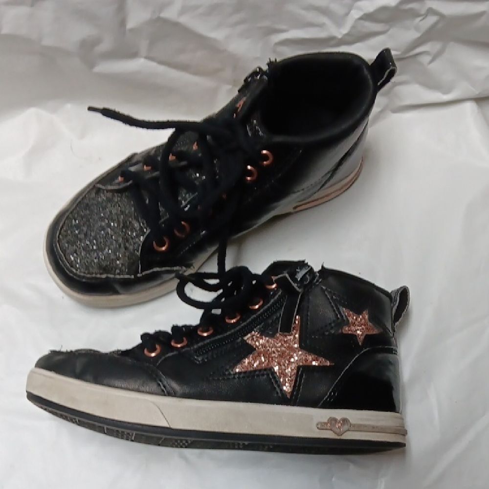Skechers Shoutouts Black Glitter Star Sneakers Size 13 Little Girl
